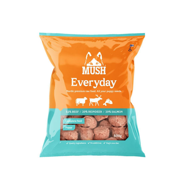 MUSH Everyday Iceblue pennun raakaruoka nauta-poro-lohi